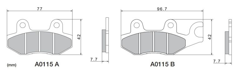 Brzdové doštičky, NISSIN (semi-metalická zmes) 2 ks v balenie