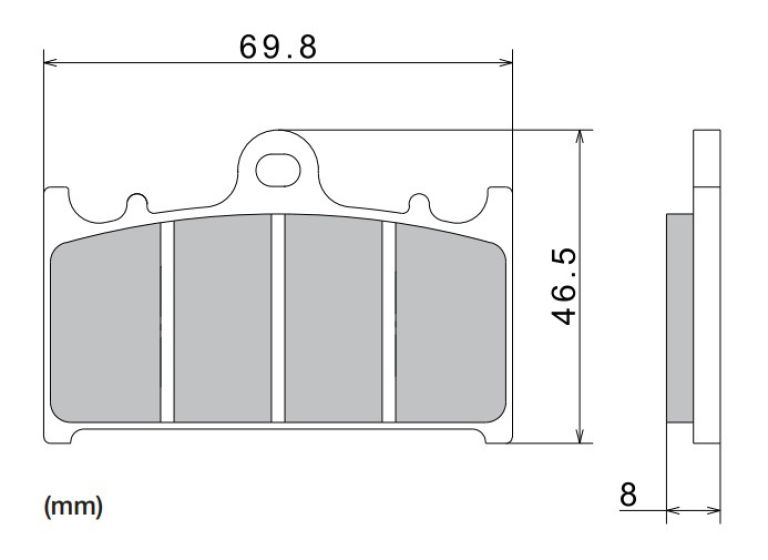 Brzdové doštičky, NISSIN (semi-metalická zmes) 2 ks v balenie