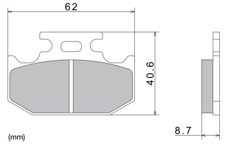 Brzdové doštičky, NISSIN (semi-metalická zmes) 2 ks v balenie