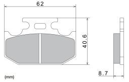 Brzdové doštičky, NISSIN (semi-metalická zmes) 2 ks v balenie