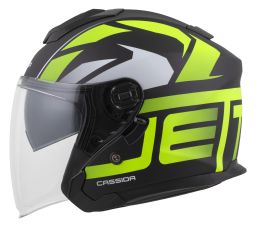 Prilba Jet Tech 2.0 RoTo, CASSIDA (čierna matná/žlutá fluo/bílá) 2025