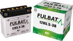 Batérie 12V, 12N5.5-3B, 5,5Ah, 55A, konvenčné 135x60x130, FULBAT (vr. balenie elektrolytu)