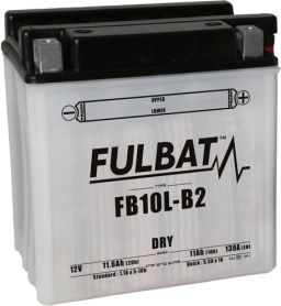 Batérie 12V, YB10L-B2, 11Ah, 130A, konvenčné 135x90x145, FULBAT (vr. balenie elektrolytu)