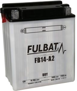 Batérie 12V, YB14-A2 (12N14-4A), 14Ah, 175A, konvenčné 134x89x166, FULBAT (vr. balenie elektrolytu)