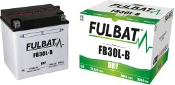 Batérie 12V, YB30L-B, 30Ah, 300A, konvenčné 165x130x176 FULBAT (vr. balenie elektrolytu)