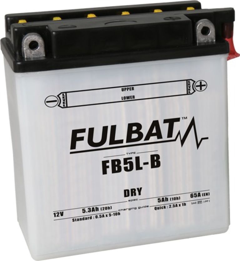Batérie 12V, YB5L-B (12N5-3B), 5Ah, 65A, konvenčné 120x60x130 FULBAT(vč. balenie elektrolytu)