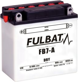 Batérie 12V, YB7-A, 8Ah, 105A, konvenčné 135x75x133 FULBAT(vč. balenie elektrolytu)