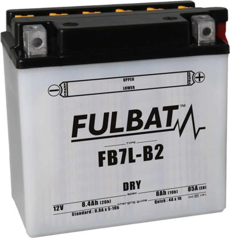 Batérie 12V, YB7L-B2, 8Ah, 85A, konvenčné 135x75x133 FULBAT (vr. balenie elektrolytu)