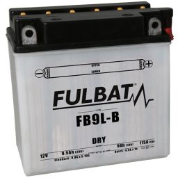 Batérie 12V, YB9L-B, 9Ah, 130A, konvenčné 135x75x139 FULBAT (vr. balenie elektrolytu)