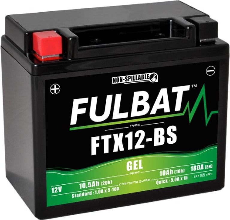 Batérie 12V, YTX12-BS gél, 10Ah, 180A, bezúdržbová gél technológie 150x87x130 FULBAT (aktivovaná ve výrobe)