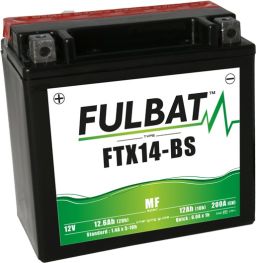 Batérie 12V, YTX14-BS, 12Ah, 200A, bezúdržbová MF AGM 150x87x145 FULBAT (vr. balenie elektrolytu)
