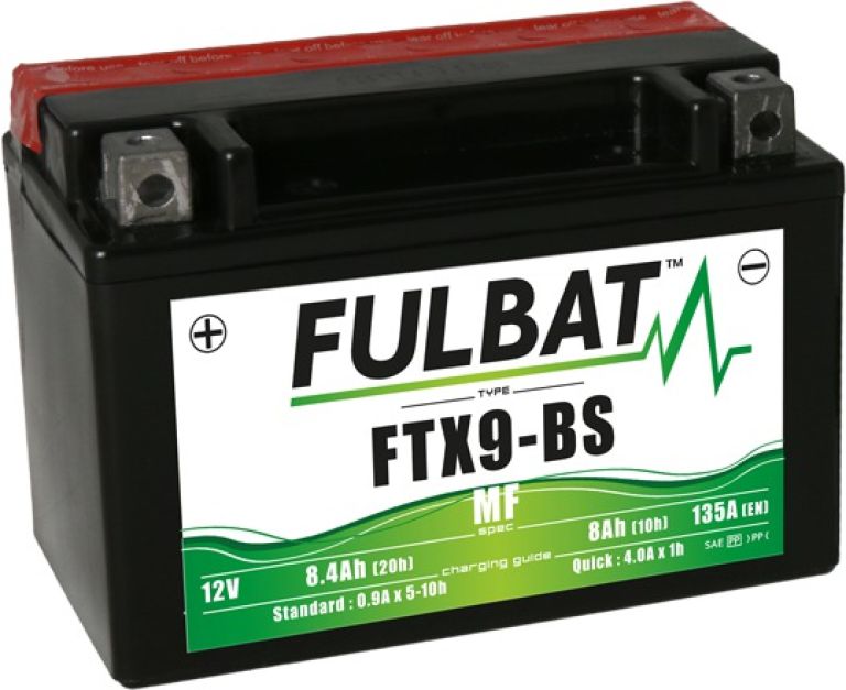 Batérie 12V, YTX9-BS, 8Ah, 135A, bezúdržbová MF AGM 150x87x105, FULBAT (vr. balenie elektrolytu)