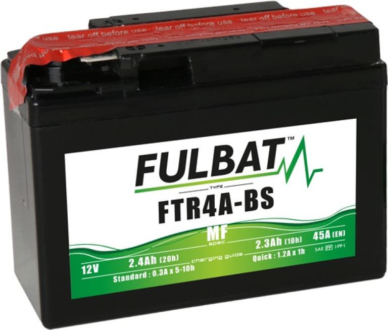 Batérie 12V, YTR4A-BS, 2,3Ah, 45A, bezúdržbová MF AGM 113x48x85, FULBAT (vr. balenie elektrolytu)