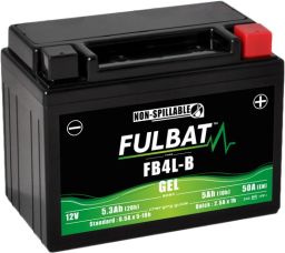 Batérie 12V, YB4L-B gél, 12V, 5Ah, 50A, bezúdržbová gél technológie 120x70x92 FULBAT (aktivovaná ve výrobe)