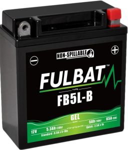 Batérie 12V, YB5L-B gél, 12V, 5Ah, 65A, bezúdržbová gél technológie 120x60x130 FULBAT (aktivovaná ve výrobe)