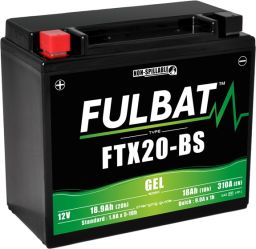 Batérie 12V, YTX20-BS gél, 12V, 18Ah, 310A, bezúdržbová gél technológie 175x87x155 FULBAT (aktivovaná ve výrobe)