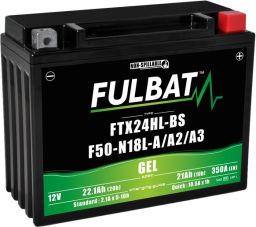 Batérie 12V, YTX24HL-BS / F50-N18L-A3 gél, 21Ah, 350A, bezúdržbová gél technológie 205x87x162 FULBAT (aktivovaná ve výrobe)