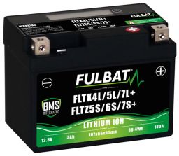 Lítiová batérie& LiFePO4& YTX4L-BS, YTX5L-BS, YTZ5S-BS& FULBAT& 12V, 3Ah, 180A, hmotnosť 0,60 kg, 107x56x85