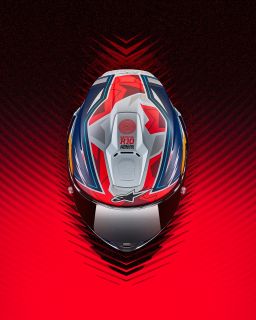 Prilba SUPERTECH R10 limitovaná edícia PEDRO ACOSTA, ALPINESTARS (modrá/červená/bílá matná) 2025
