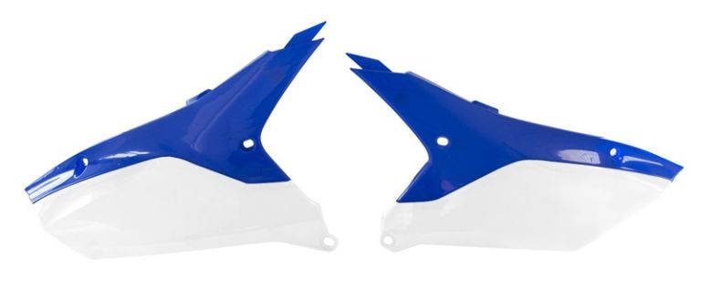 Bočné číslové tabuľky YAMAHA, RTECH (modro-biele, pár)