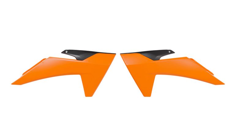Spojlery chladiča KTM, RTECH (oranžovo-čierne, pár)