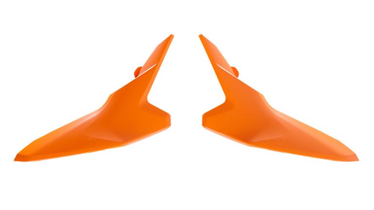 Bočné číslové tabuľky KTM, RTECH (oranžové, pár)