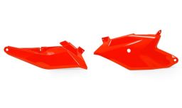 Bočné číslové tabuľky KTM, RTECH (neon oranžové, pár)