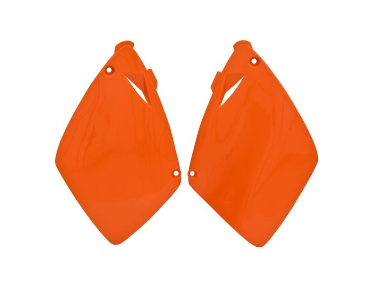 Bočné číslové tabuľky KTM, RTECH (oranžové, pár)