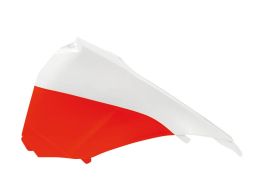 Bočný kryt vzduchového filtra ľavý KTM, RTECH (neon oranžovo-biely)