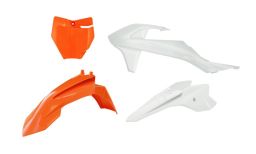 Sada plastov KTM, RTECH (bílo-oranžová, 4 diely)