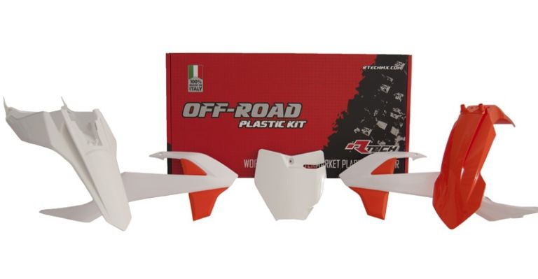 Sada plastov KTM, RTECH (oranžovo-biela, 4 diely)