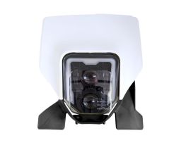 Predné maska vr. LED svetlá HUSQVARNA, RTECH (bielo-čierna)