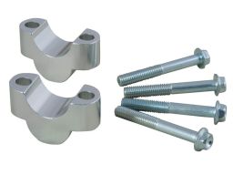 Sada na zvýšenie riadidiel + 20 mm (priemer 22 mm) vr. skrutiek, RTECH (strieborná)