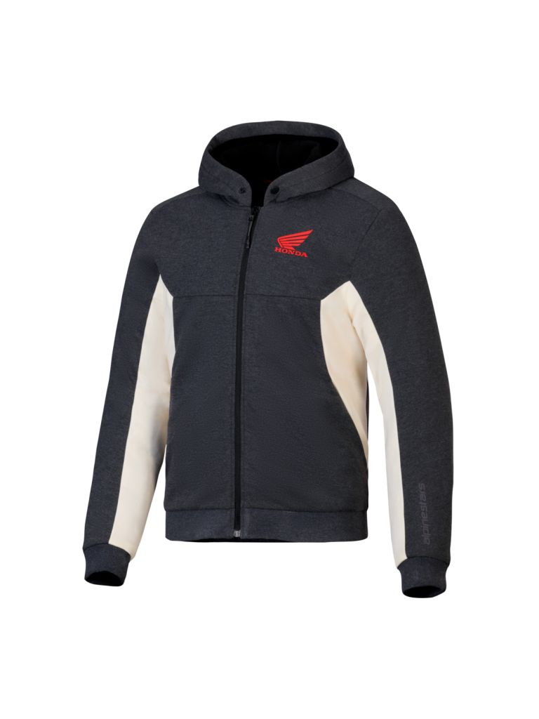 Bunda CHROME V3 Šport HOODIE HONDA kolekce, ALPINESTARS (tmavo šedá/krémová/červená) 2025