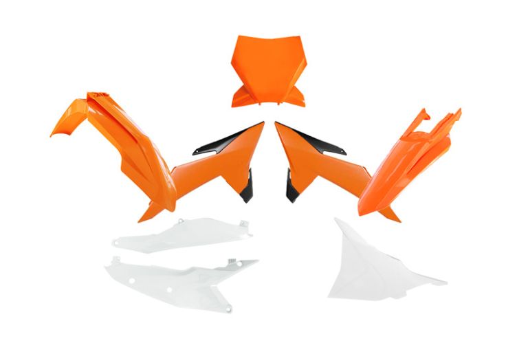 Sada plastov 6 dielov KTM, RTECH (oranžová, čierna, biela)