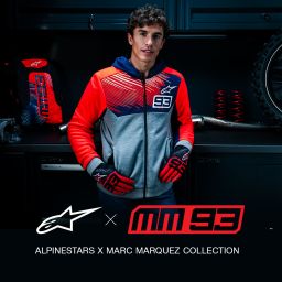 Bunda CHROME V2 Šport HOODIE MM93 kolekce, ALPINESTARS (svetle šedá/modrá/červená fluo) 2025