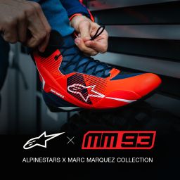 Topánky FASTER-4 MM93 kolekce, ALPINESTARS (červená fluo/modrá/bílá) 2025