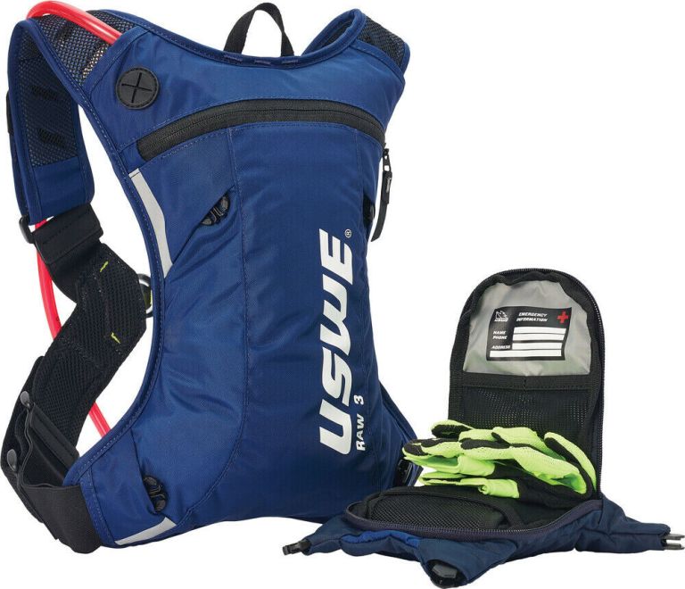 Batoh ENDURO RAW 3, USWE - ŠVÉDSKO (factory modrá, objem 3L, hydrobag 1,5L)