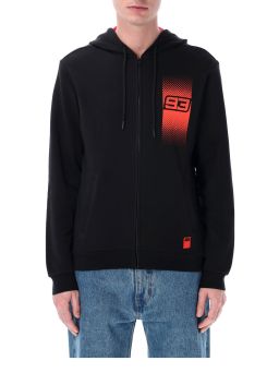 Mikina na zip Marc Marquez 93, (čierna, červená)