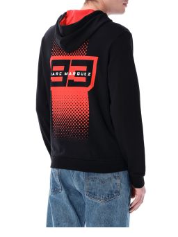 Mikina na zip Marc Marquez 93, (čierna, červená)