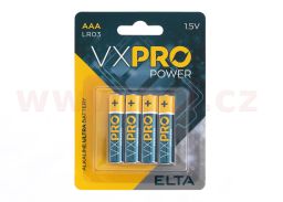 Baterie alkalická UltraDigital AAA LR03, 1.5 V (4 ks)