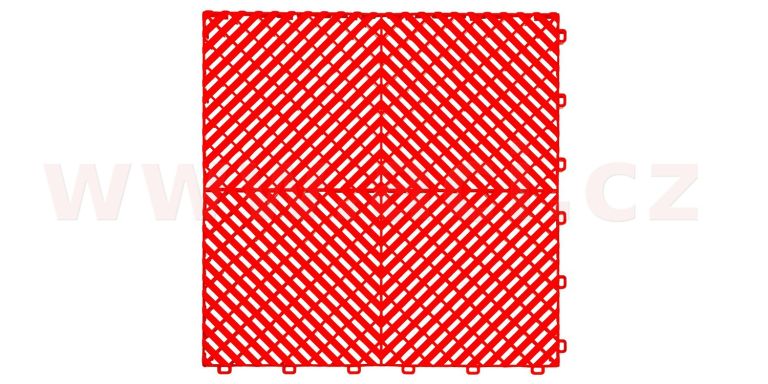 Plastová dlaždice žebrovaná 40x40x1,8 cm PVC (červená)