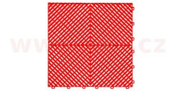 Plastová dlaždice žebrovaná 40x40x1,8 cm PVC (červená)