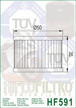 Olejový filter HF591, HIFLOFILTRO