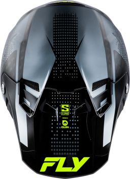 Prilba FORMULA S CARBON, FLY RACING - USA (šedá/hi-vis)