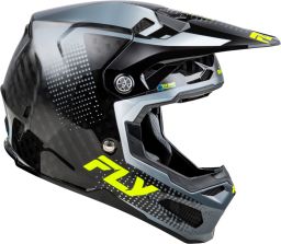 Prilba FORMULA S CARBON, FLY RACING - USA (šedá/hi-vis)