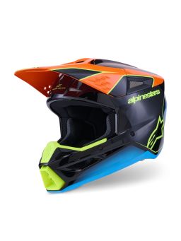 Prilba S-M3 FRAY, ALPINESTARS (černá/oranžová fluo/žlutá fluo/tyrkysová) 2026