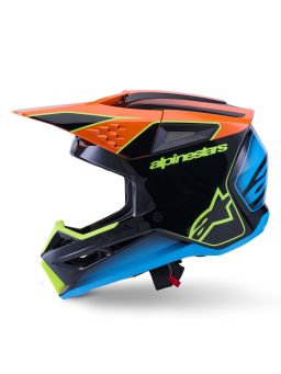 Prilba S-M3 FRAY, ALPINESTARS (černá/oranžová fluo/žlutá fluo/tyrkysová) 2026