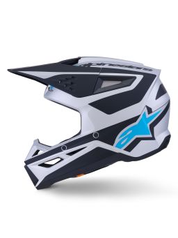 Prilba S-M3 HEAT, ALPINESTARS (stříbrná/modrá/černá matná) 2026