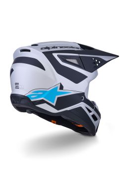 Prilba S-M3 HEAT, ALPINESTARS (stříbrná/modrá/černá matná) 2026